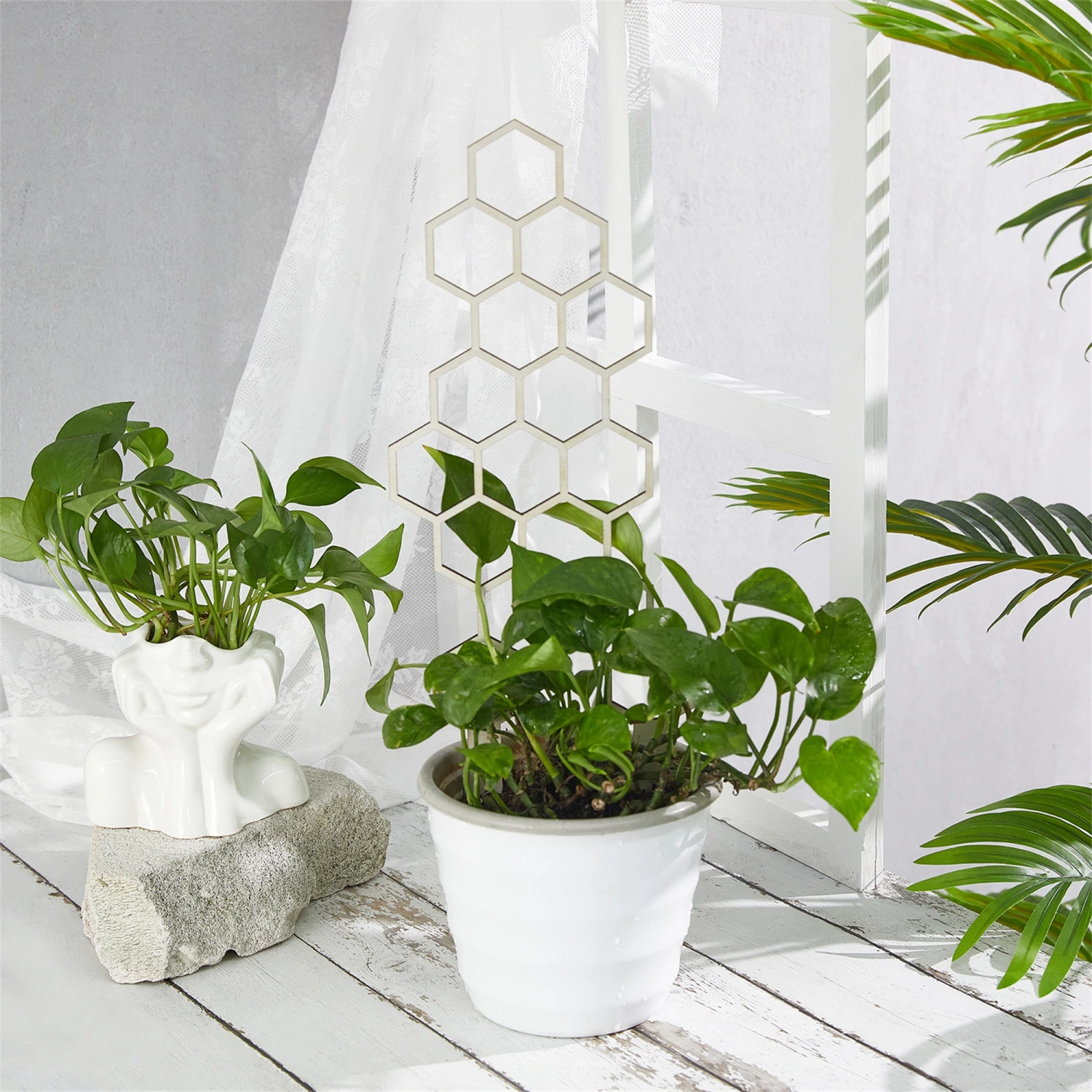 Garden Trellis Climbing Plant Supports Wooden Stackable Flower Trellis