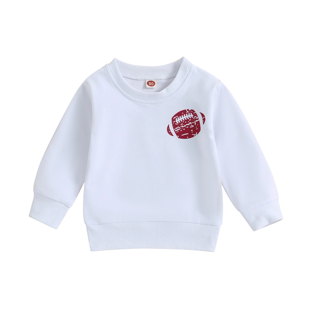 Baby Sweatshirt Casual Rugby Print Long Sleeve Pullovers Autumn Tops 