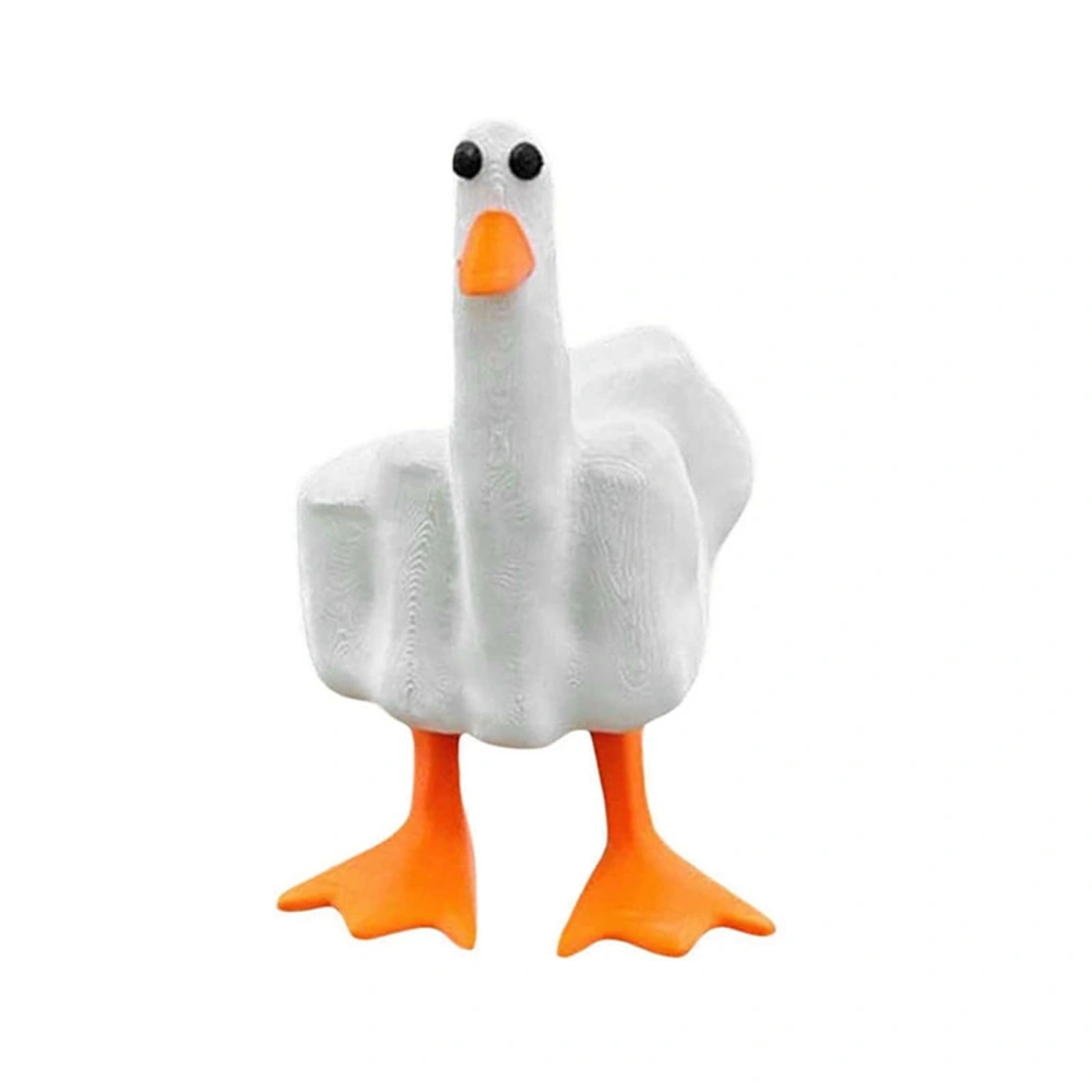 Garden Animal Statues Funny Middle Finger Duck Decorations Outdoor