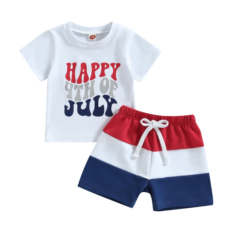 Independence Day Baby Boys Outfits Letter Print T-shirt and Shorts Set