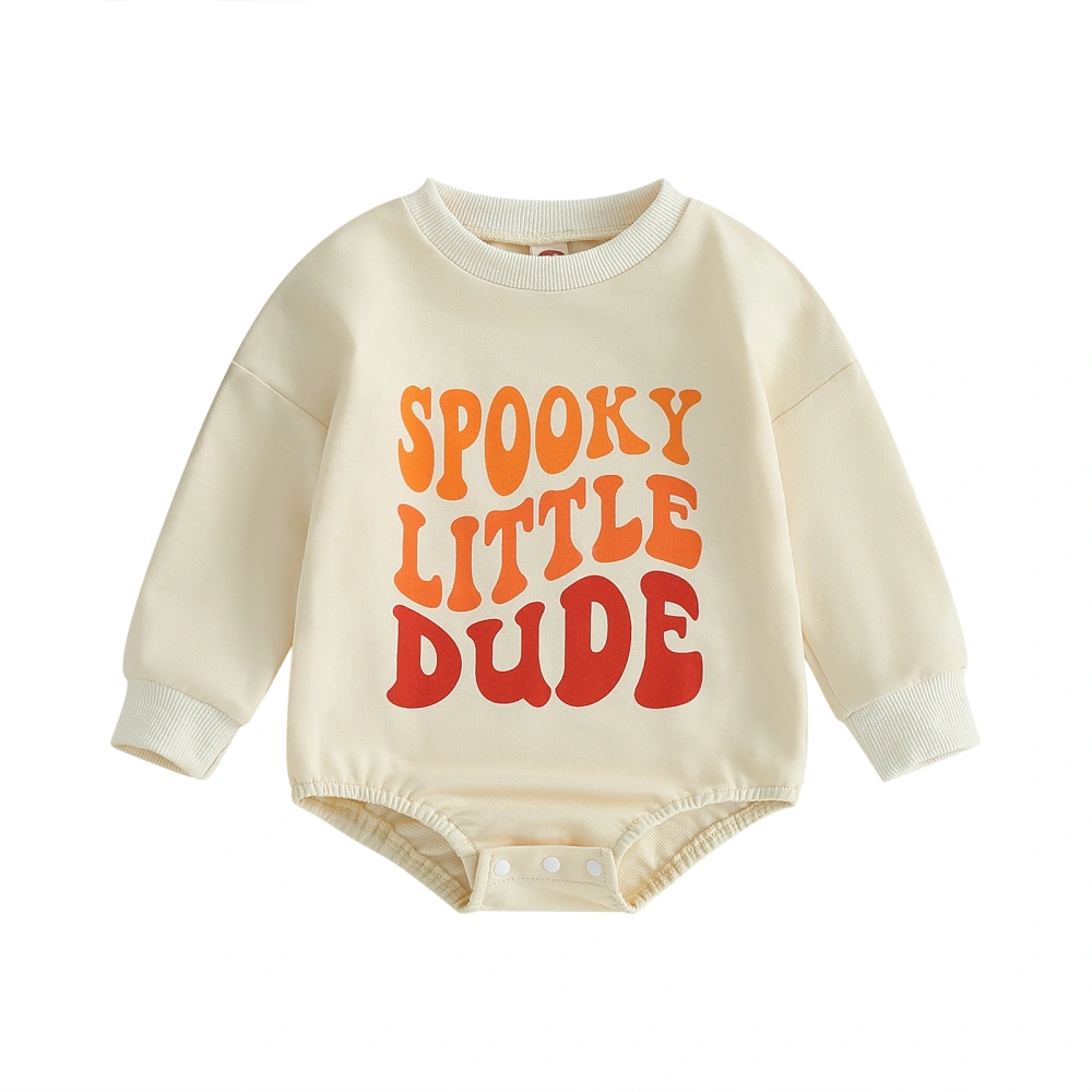 Baby Sweatshirt Jumpsuit Long Sleeve Letter Print Halloween Romper