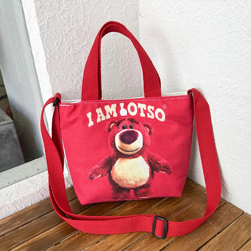Girls Crossbody Bag, Large Capacity Adjustable Strap Canvas Tote