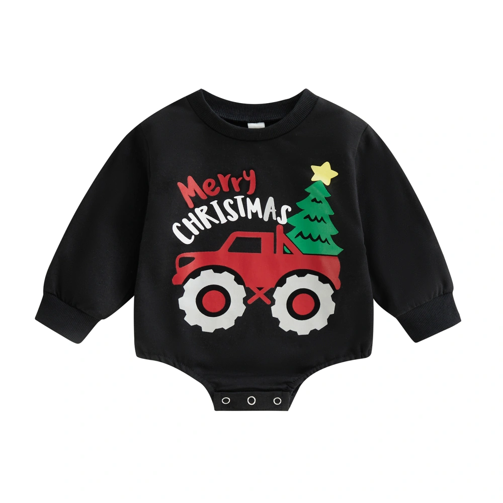 Baby Christmas Romper Car Christmas Tree/Santa/Letter Print Bodysuits