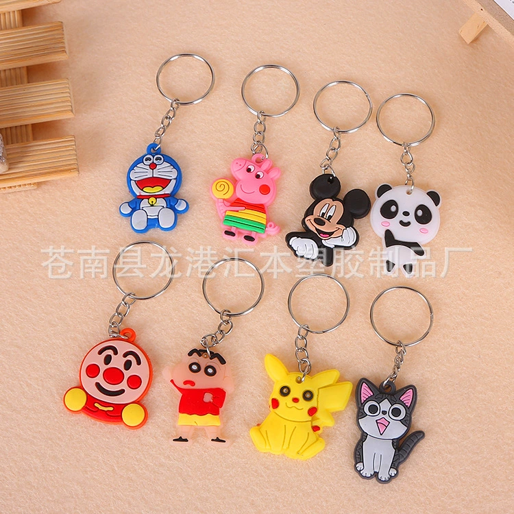 Cartoon Keychains, Cute Soft PVC Portable Hanging Pendant Keyring
