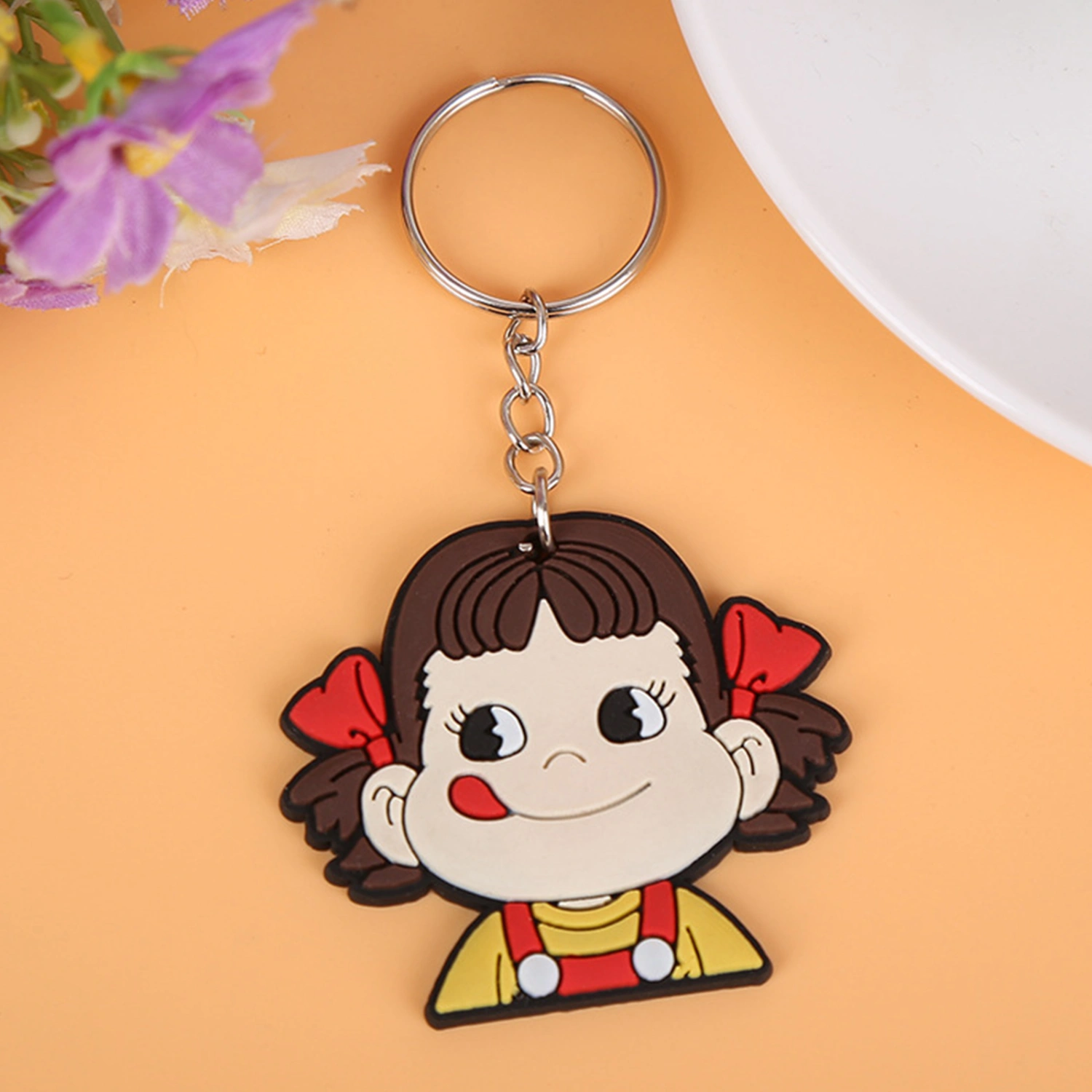 Cartoon Keychains, Cute Soft PVC Portable Hanging Pendant Keyring