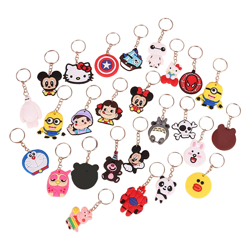 Cartoon Keychains, Cute Soft PVC Portable Hanging Pendant Keyring