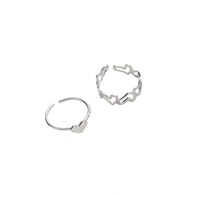 Women's Ring, Solid Color Cutout Heart Adjustable Rings Wedding Ring