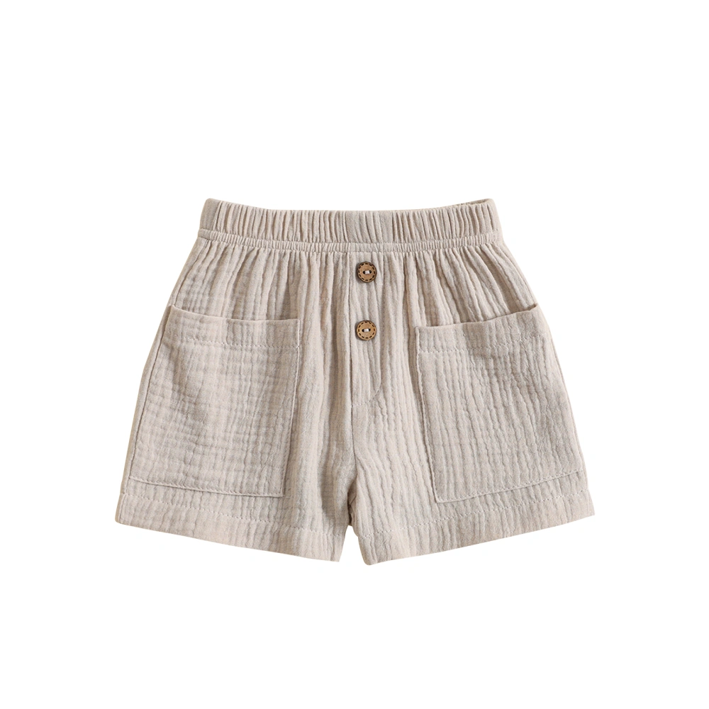 Toddler Casual Shorts Solid Color Elastic Short Pants with Pockets