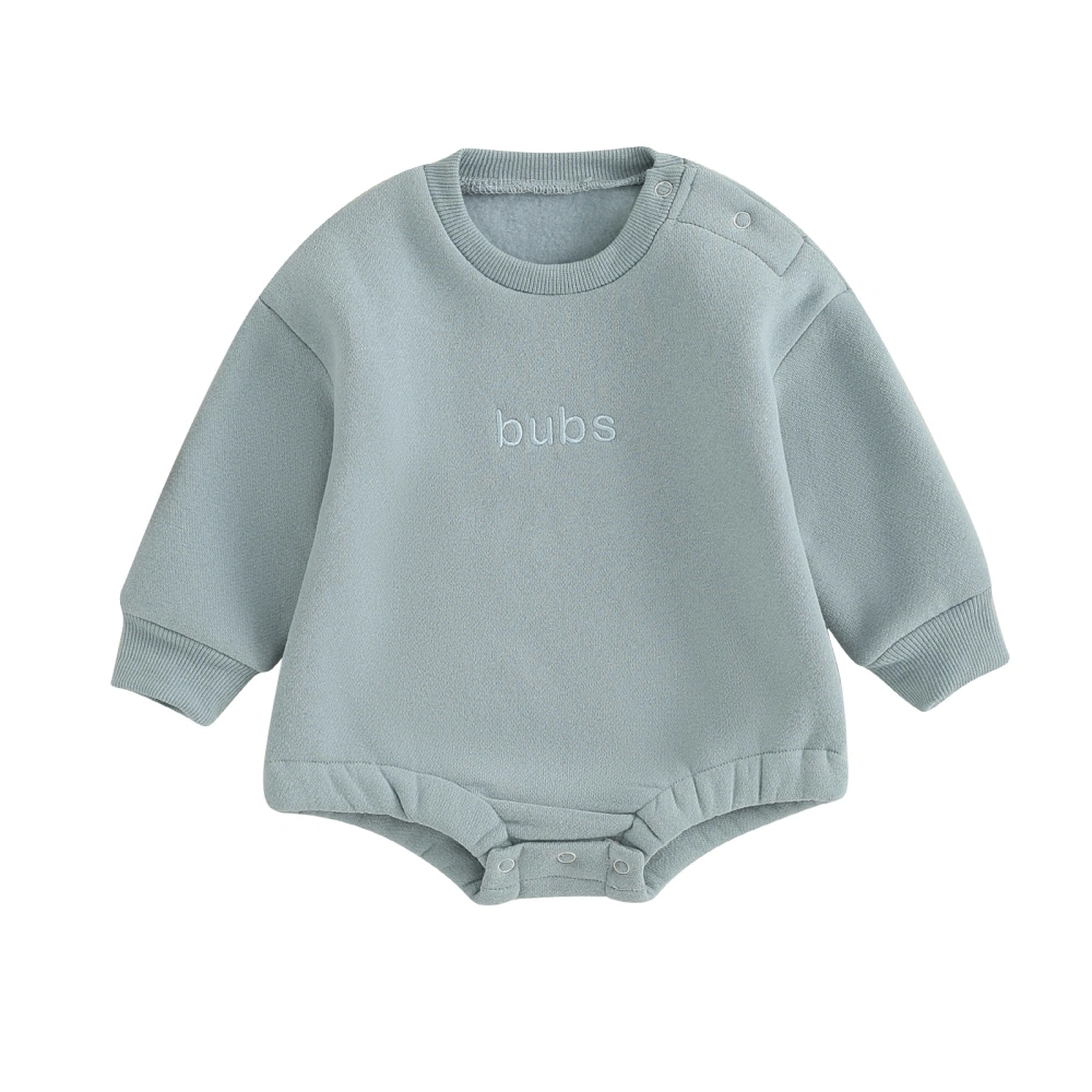 Baby Boy Rompers Long Sleeve Letter Embroidery Bodysuit Winter Suit