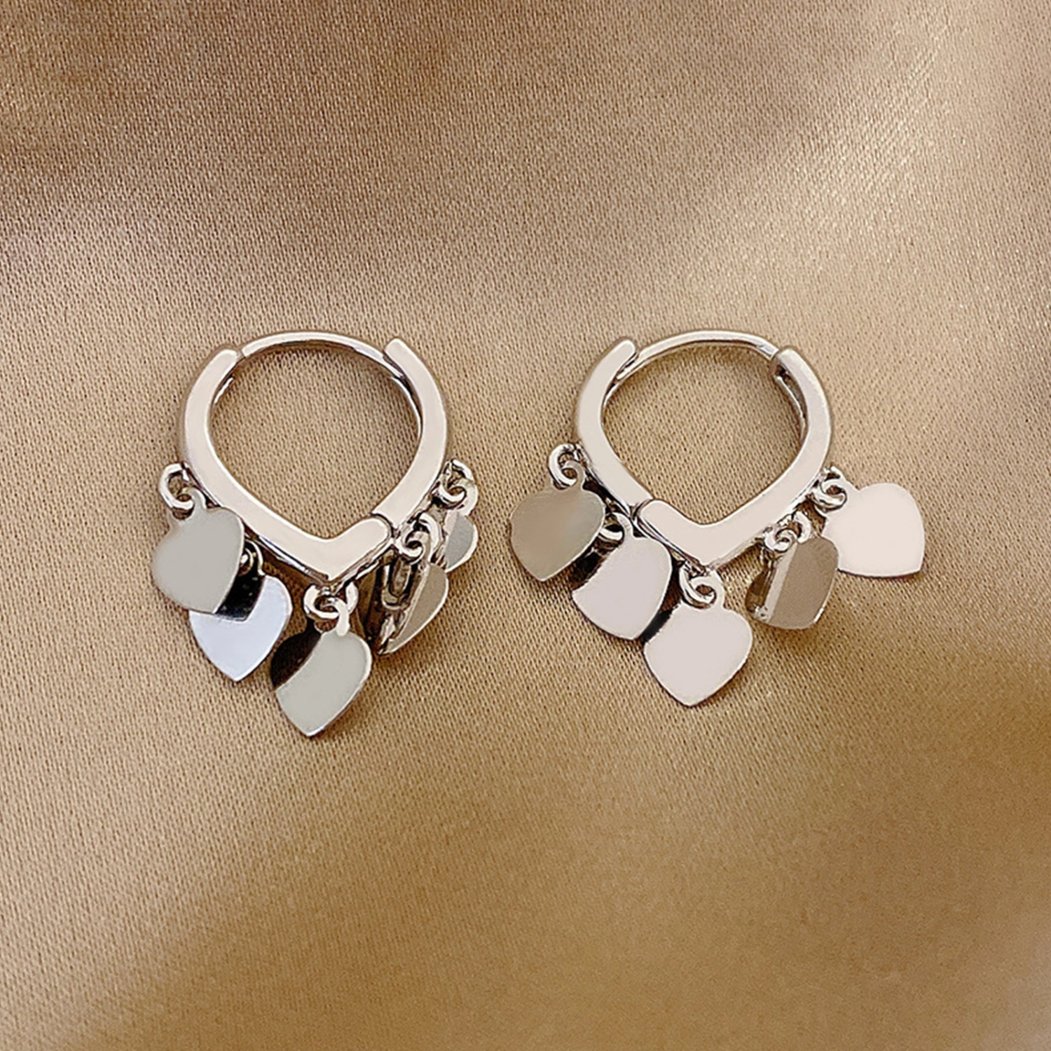Women Dangle Earrings Lightweight Cute Fancy Heart Drop Hoop Earrings