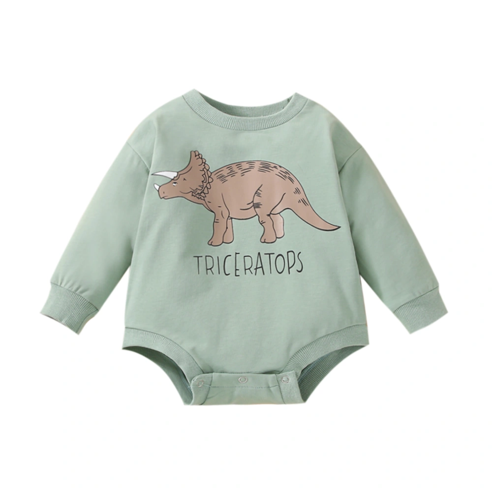 Baby Sweatshirt Rompers Dinosaur Letter Print Long Sleeve Jumpsuit