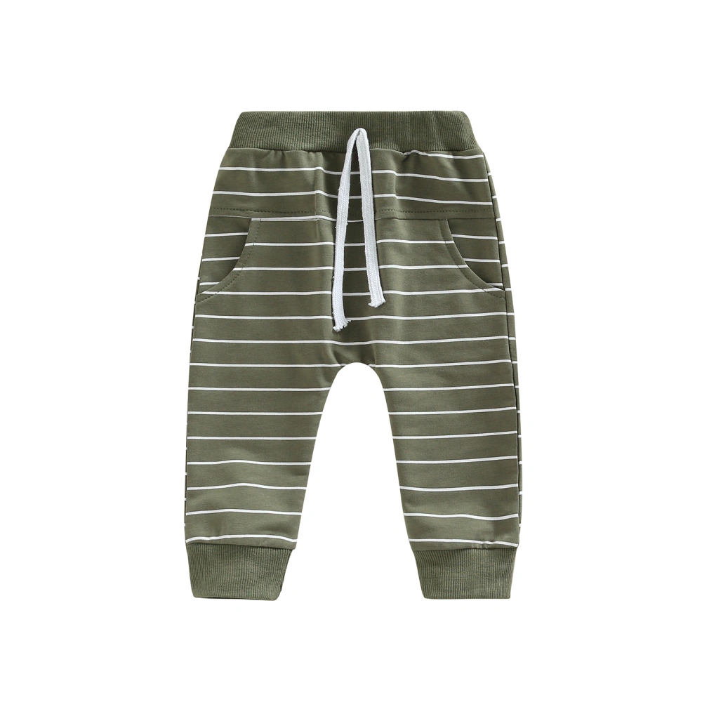 Toddler Boys Spring Autumn Casual Striped Drawstring Trousers