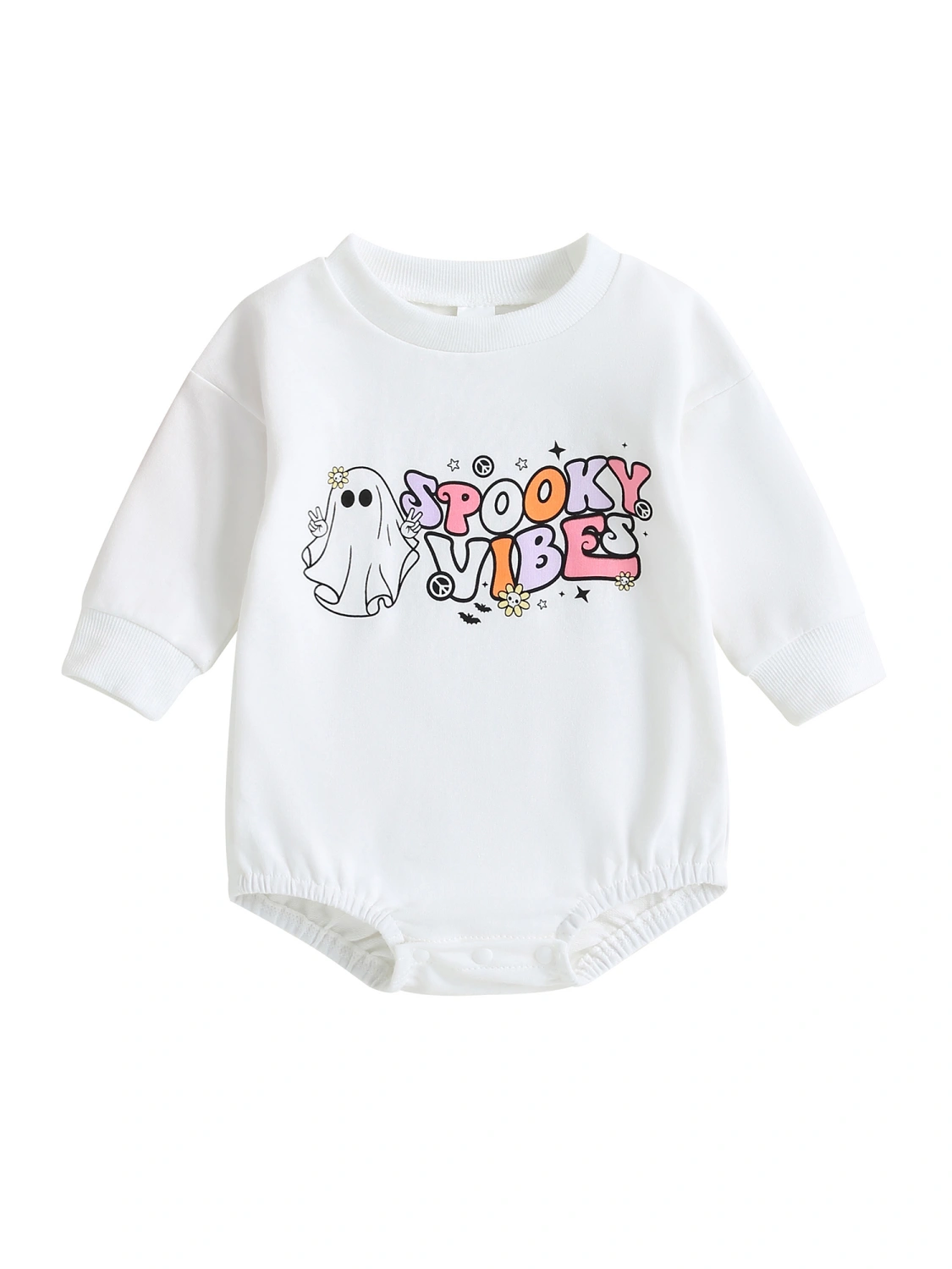 Halloween Baby Clothes Checkerboard/Letter Print Sweatshirt Rompers 