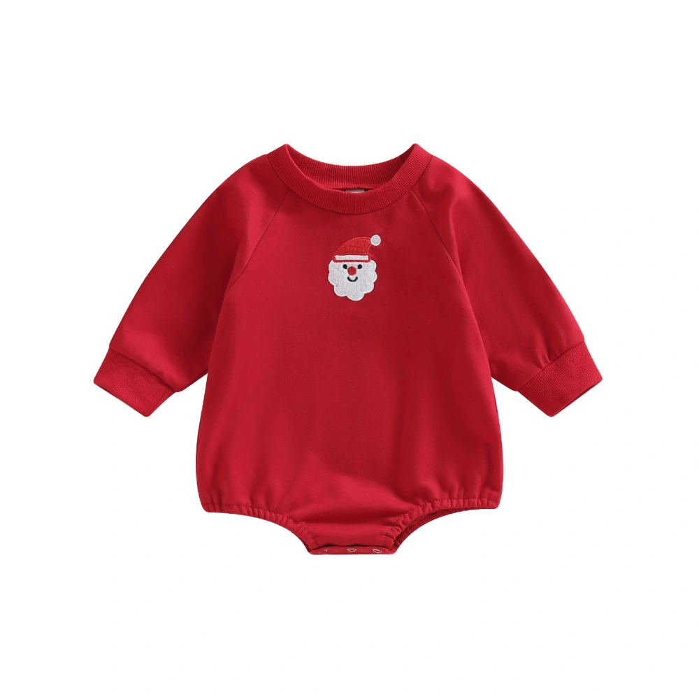 Baby Boys Girls Christmas Romper, Long Sleeve Santa/Tree/Elk Bodysuit