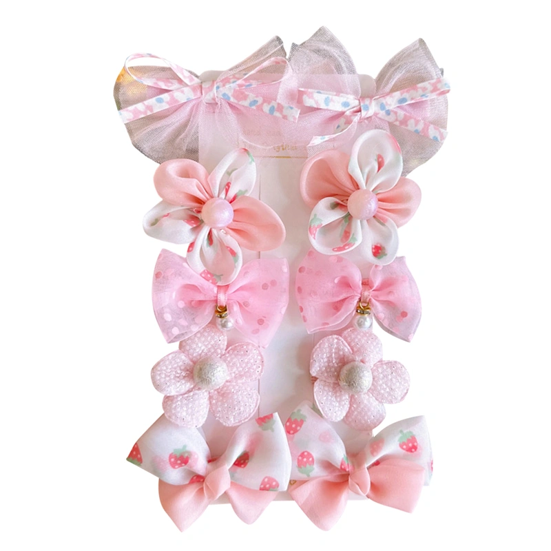 Children's Bowknot Flower Hairpin Little Girl Hair Accessories Set