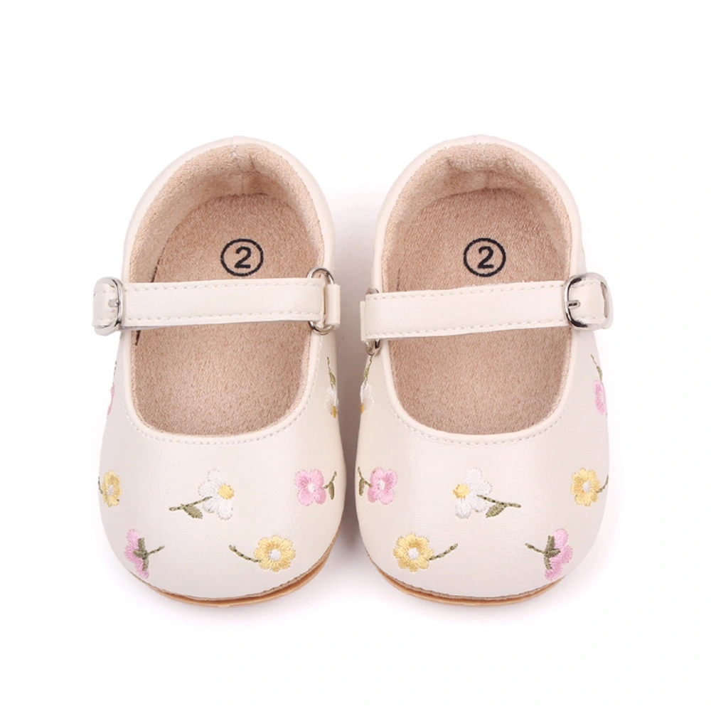 Baby Girls Mary Jane Flats Floral Embroidery Infant Dress Shoes