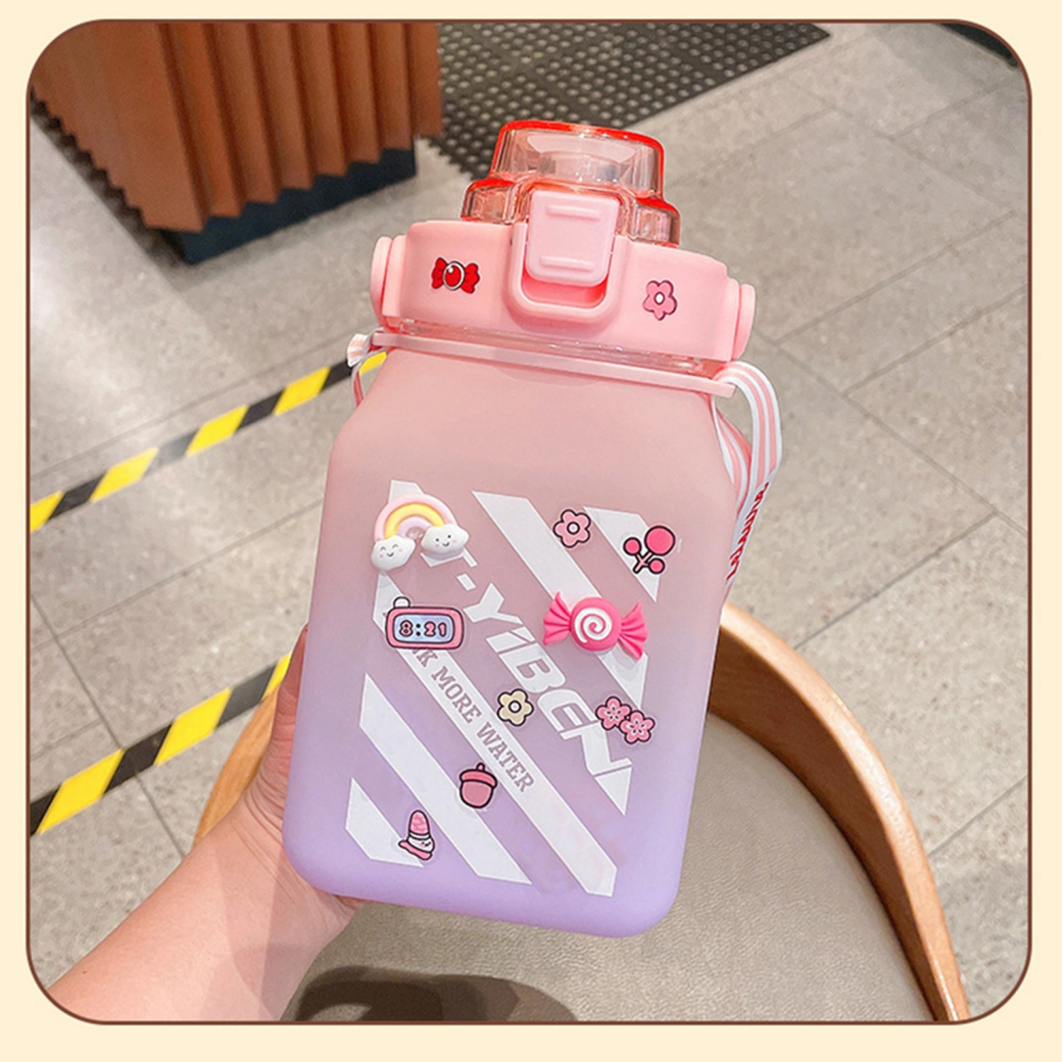 Cute Water Bottle Large Capacity Water Bottles Portable Sports Bottle