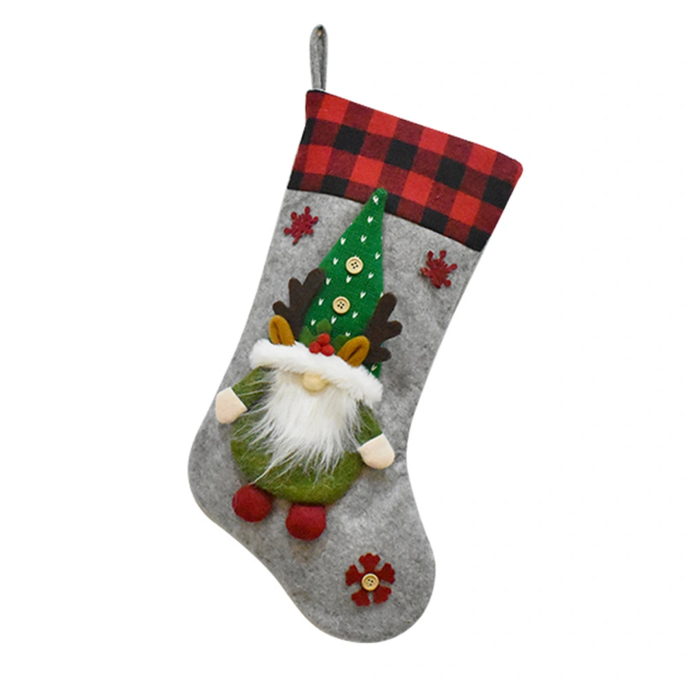 Christmas Stockings, 3D Plush Santa Gnome Fireplace Hanging Stockings