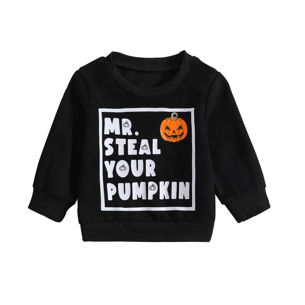 Baby Boys Hoodie, Long Sleeve Pumpkin Letters Halloween Sweatshirt