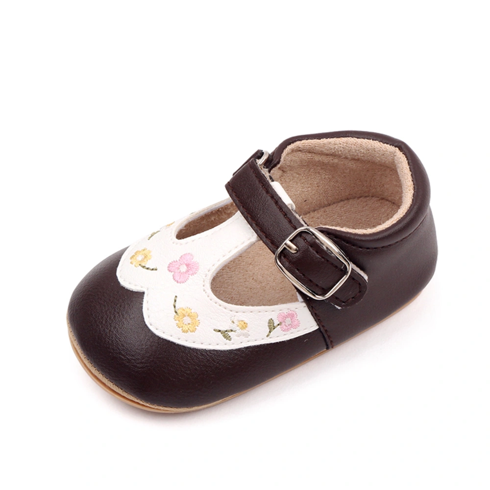 Baby Girls Shoes, PU Leather Embroidery Flowers Flats Toddler Shoes