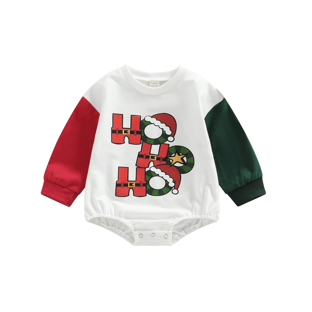 Christmas Toddler Baby Rompers Letter Printed Long Sleeve Jumpsuit