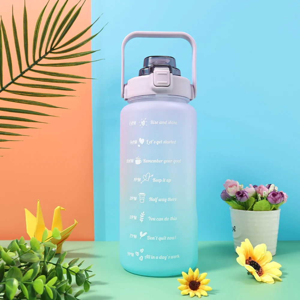 Gradient Color Water Bottle, Large Capacity Translucent Sport Kettle