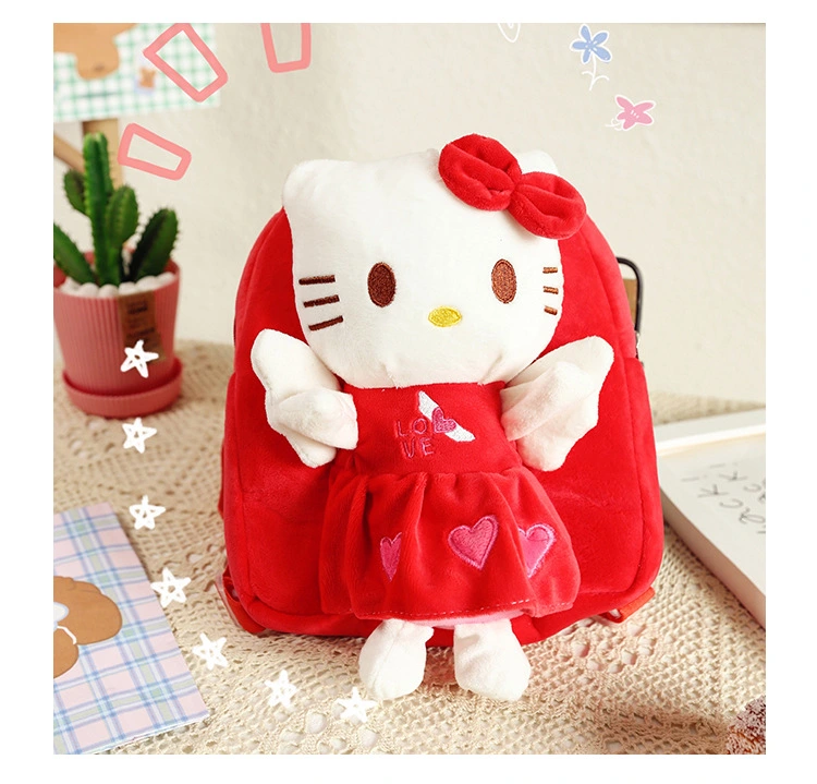 Kids Girls Doll Backpack Cute Cat Bookbags Kindergarten Backpack 
