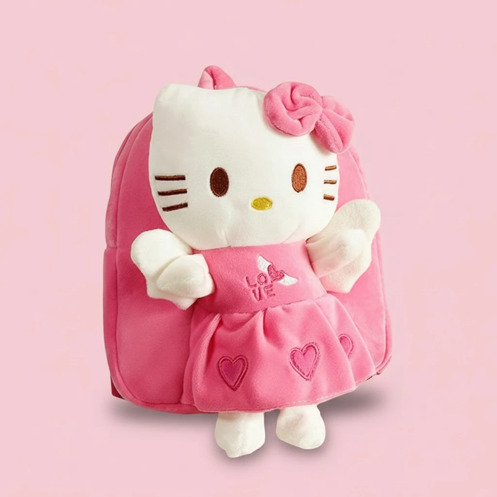 Kids Girls Doll Backpack Cute Cat Bookbags Kindergarten Backpack 