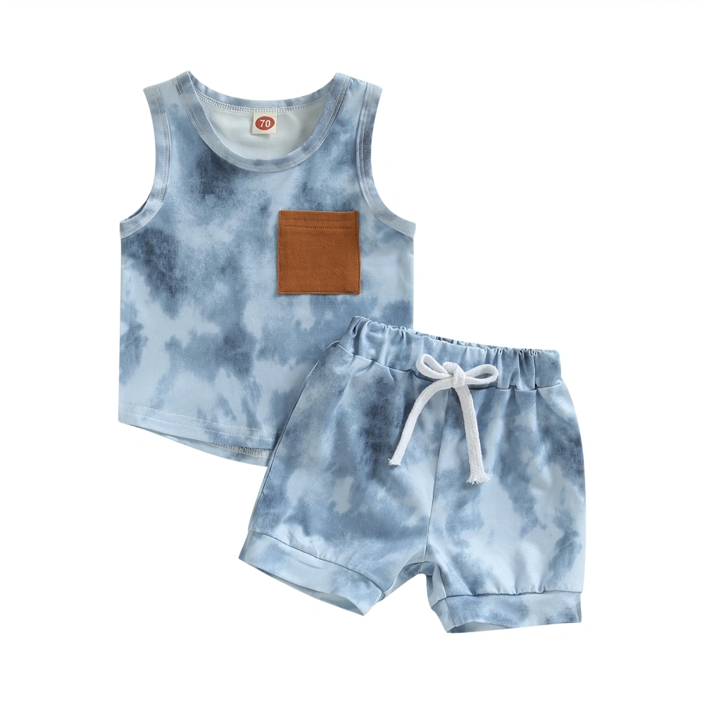 Infant Boys Summer Clothes Outfits Tie-Dye Print Tank Tops Shorts