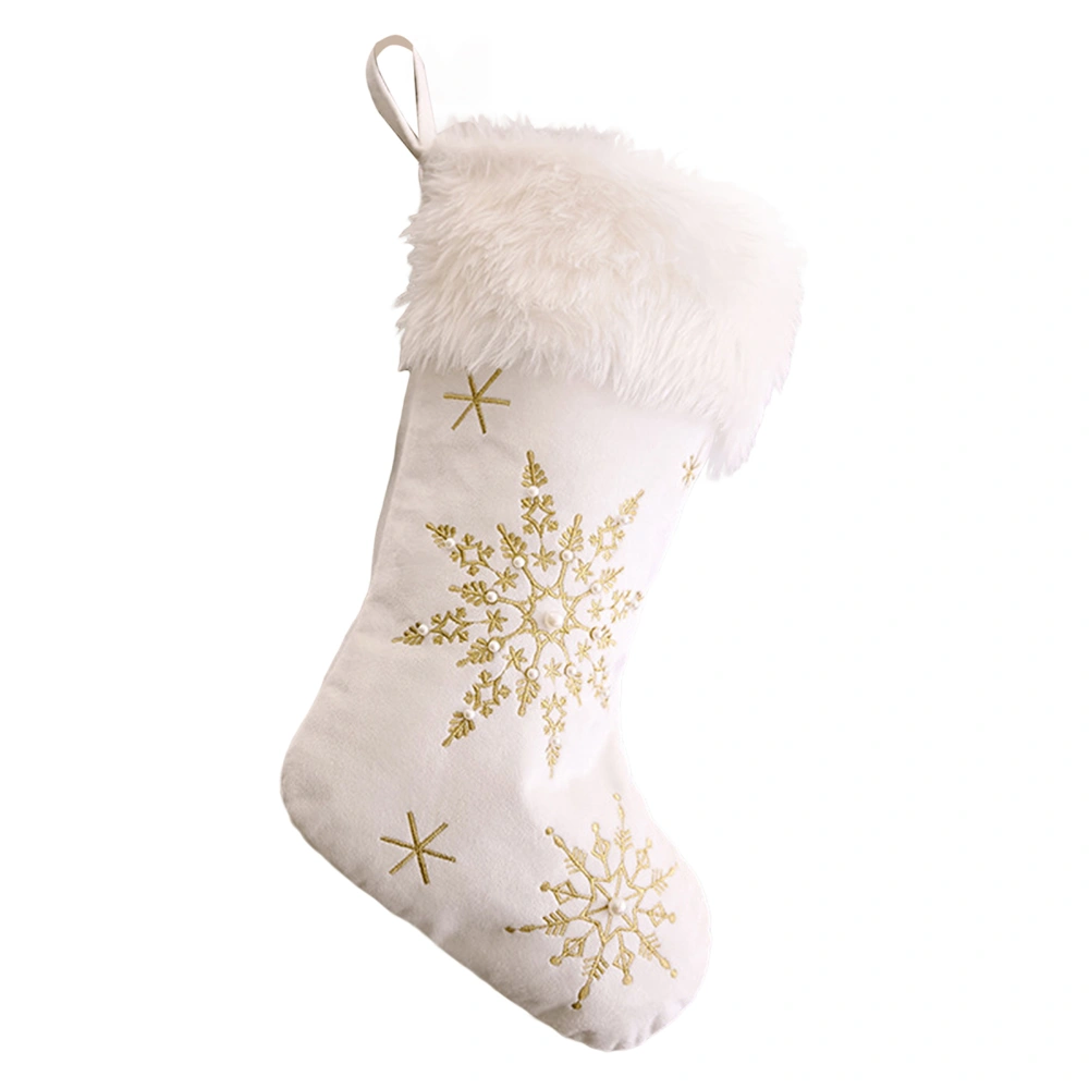 Christmas Stocking Decoration with Snowflake Pattern Flannel