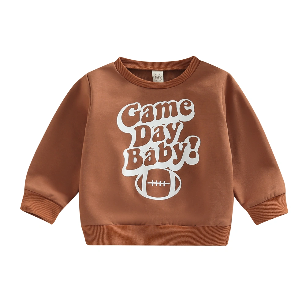 Toddler Boys Long Sleeve O Neck Letter Rugby Print Sweatshirt