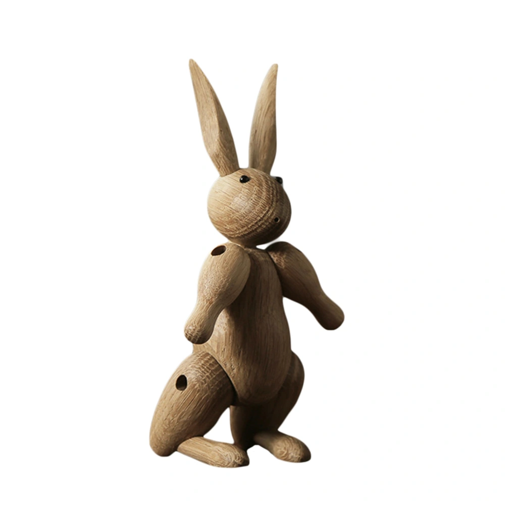 Wood Home Use Ornament, Animal Rabbit Shape Statue Craft Prop