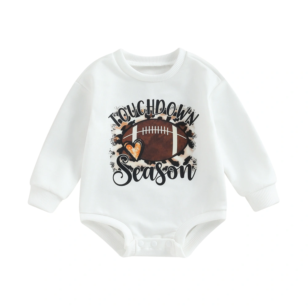 Baby Fall Romper Casual Long Sleeve Football Letter Print Bodysuit