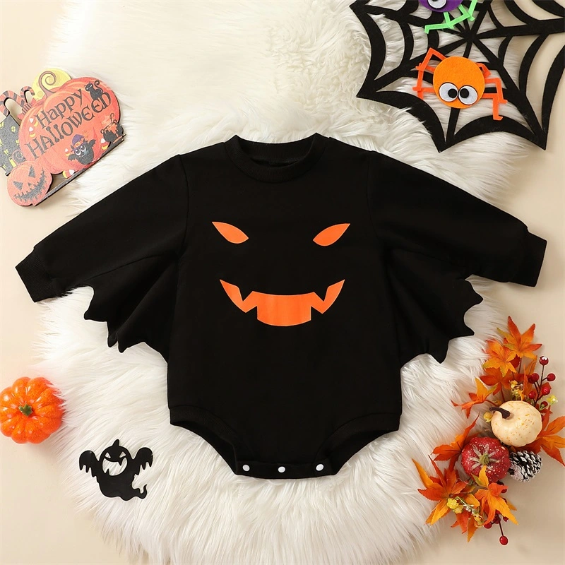 Baby Boys Girl Halloween Long Sleeve Round Neck Romper for Winter