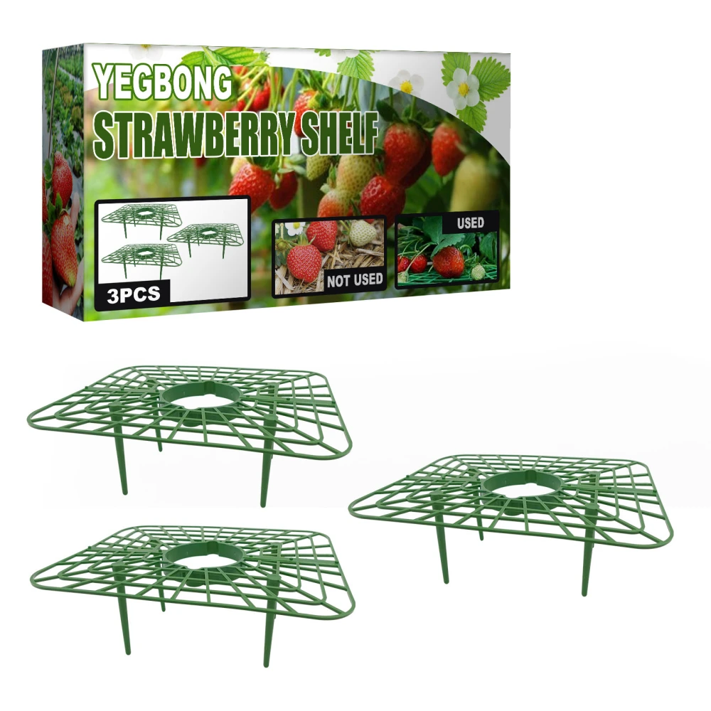 3Pcs Strawberry Support Stand, Plastic Green Fruit Growing Holder 