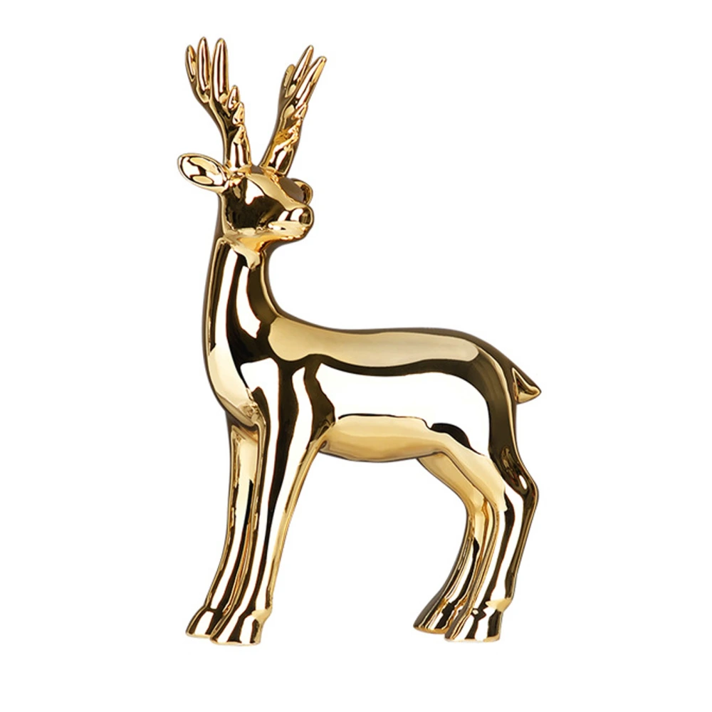 Elk Sculpture Smooth Electroplating Decorative Elk Ornaments