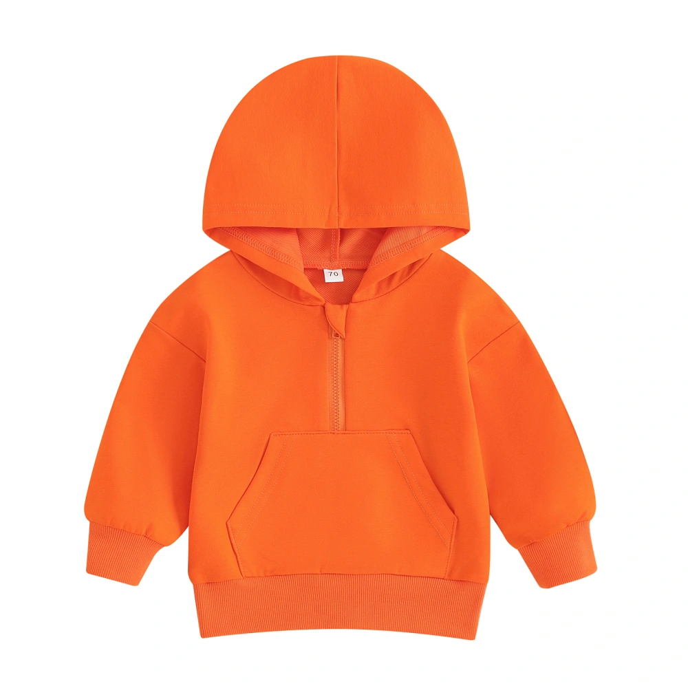 Kids Baby Sweatshirt Solid Color Long Sleeve Hoodie Pullovers Tops