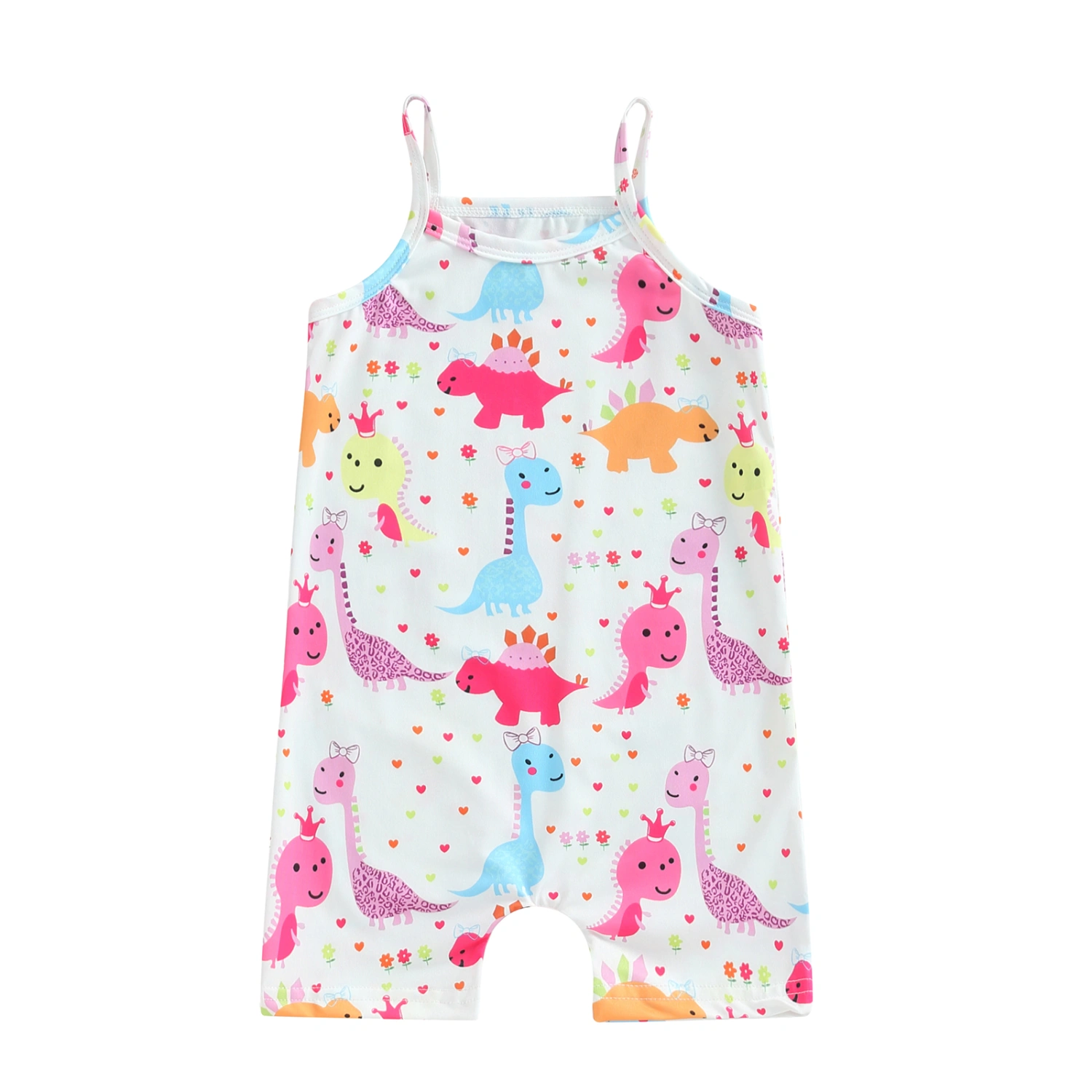 Girls Jumpsuit, Spaghetti Straps Giraffe/Dinosaur Print Romper