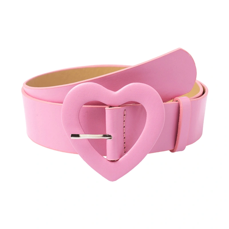 Women Barbie Belt, PU Leather Heart Belt Cinch Belt Wide Belt for Dress