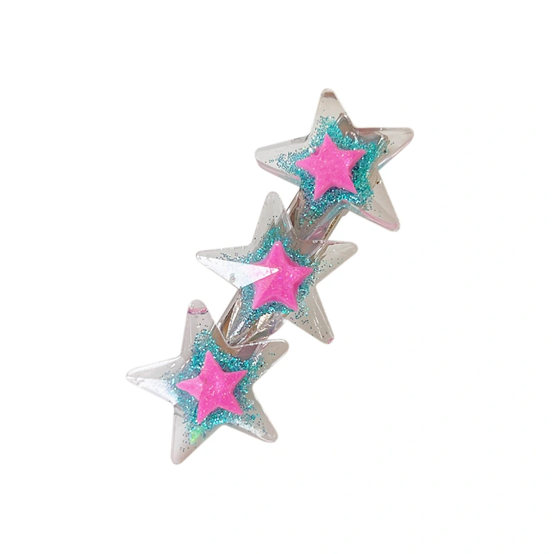 Shining Stars Hair Clips Cute Alligator Barrettes for Women Girl 