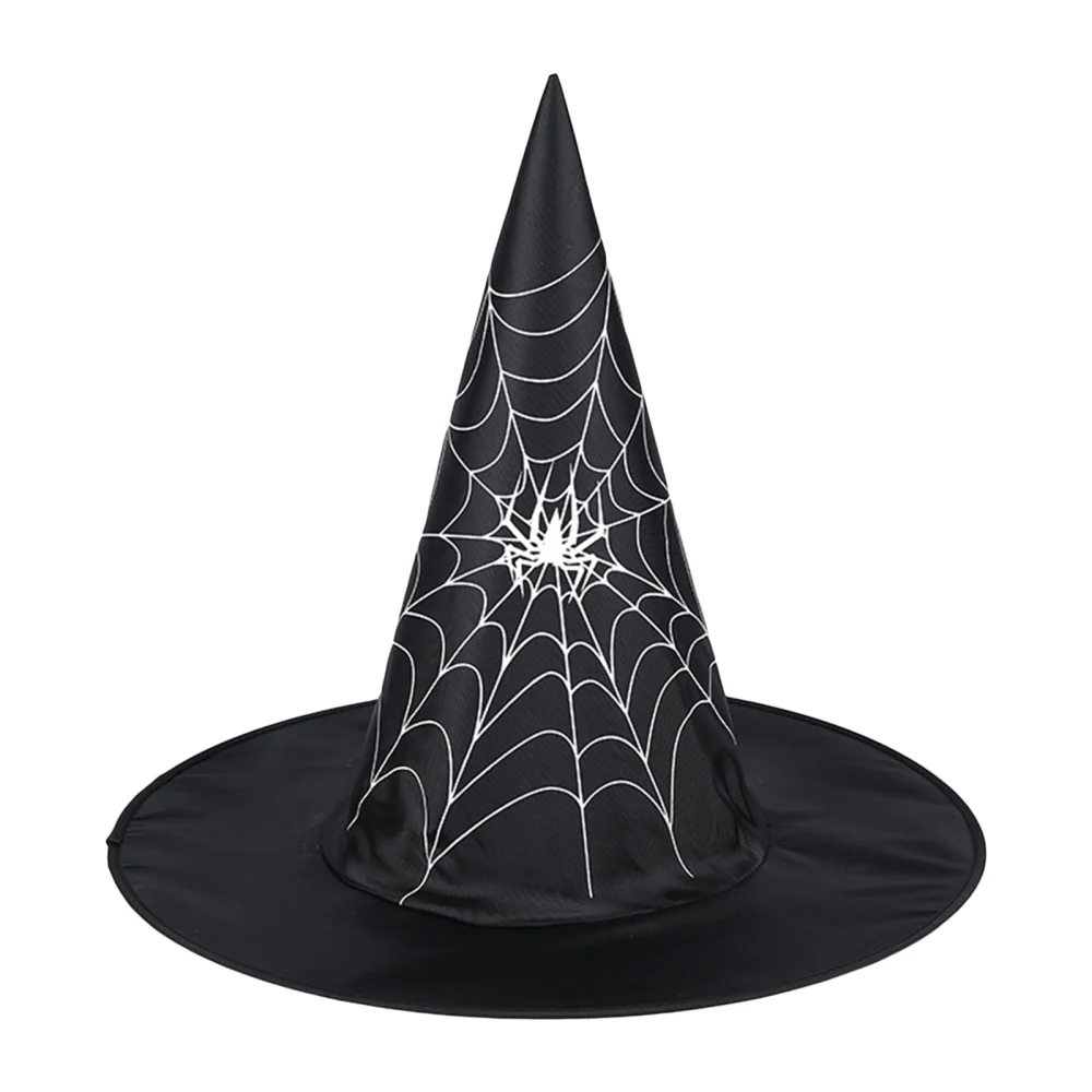 Witch Hat, Vintage Pumpkin Cobweb Print Halloween Hat Party Hat