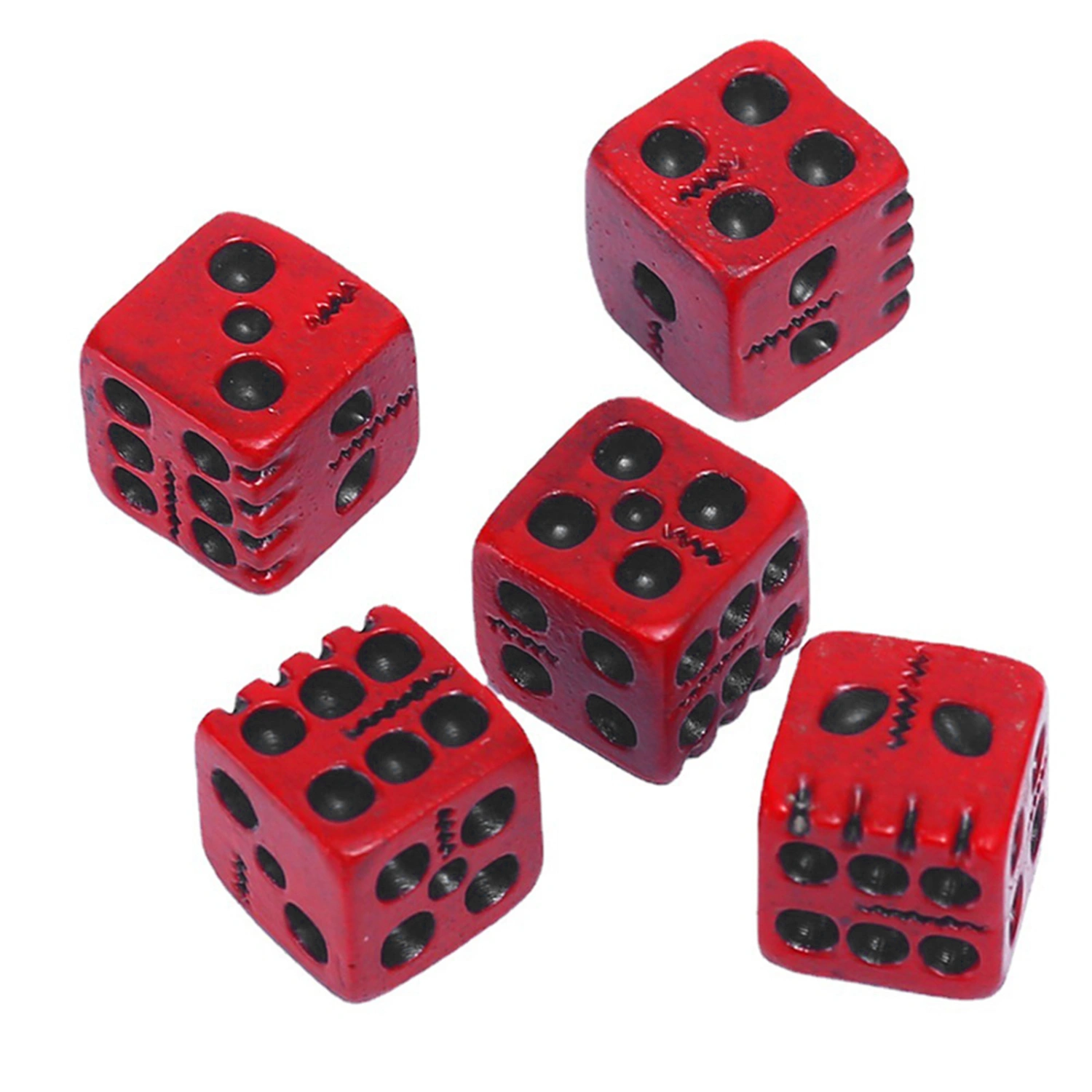 5 Pieces Dice Set, Halloween Skeleton Red Horror Dice Party Toys