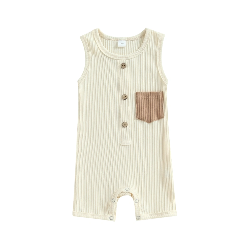 Baby Boys Summer Romper Sleeveless Contrast Color Jumpsuit Playsuit