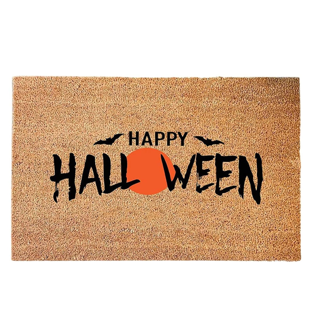 Floor Mat, Halloween Hat Letter Print Rectangle Carpet Footcloth