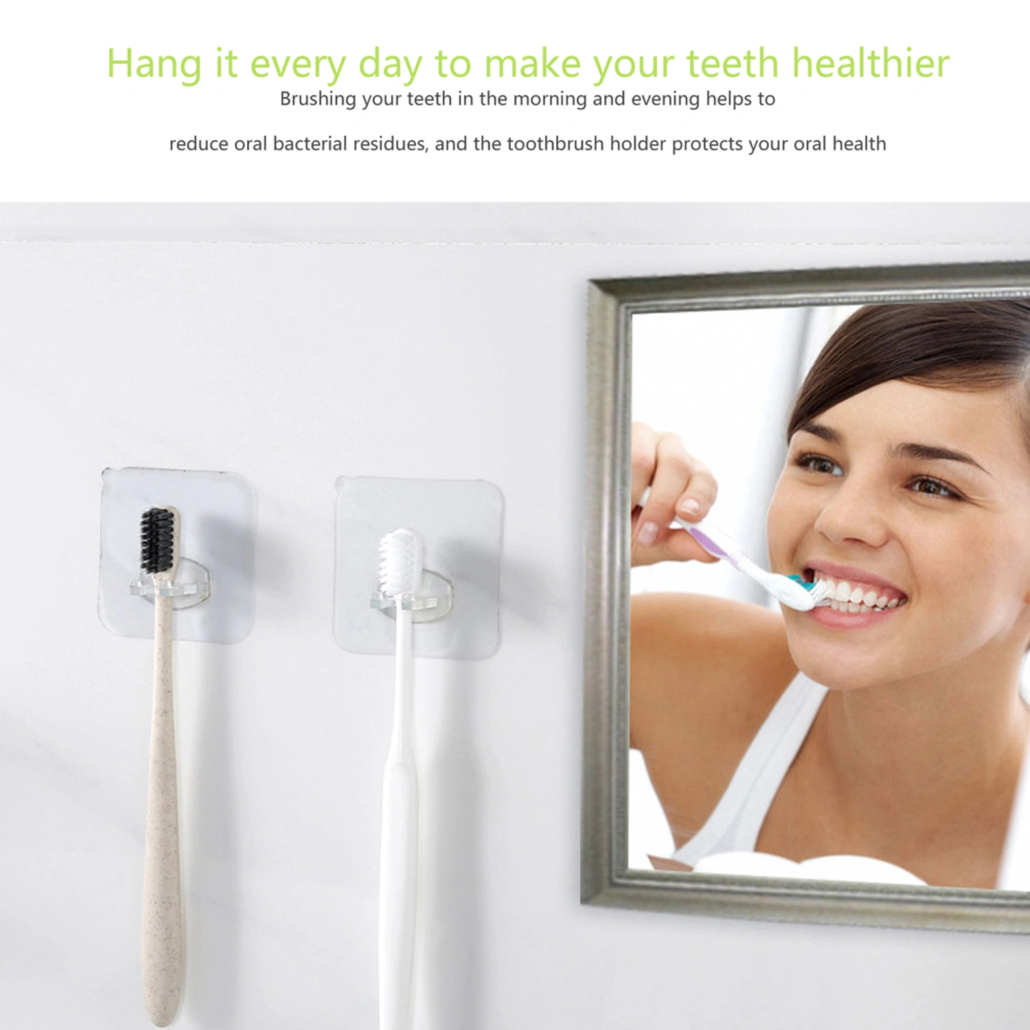 Toothbrush Hook, Wall-Mounted Suction Type Transparent Accessory