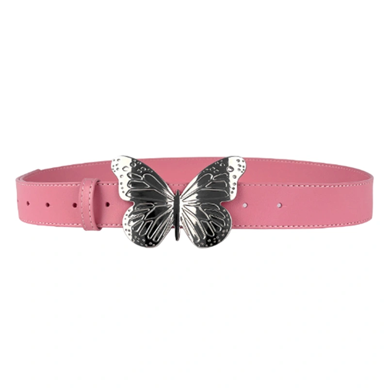 Women's Faux Leather Waist Belt Vintage Butterfly Belt Ladies Barbie Belt