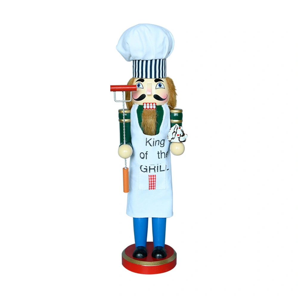 Traditional Wooden Nutcracker, Christmas Chef Grillmaster for Holiday