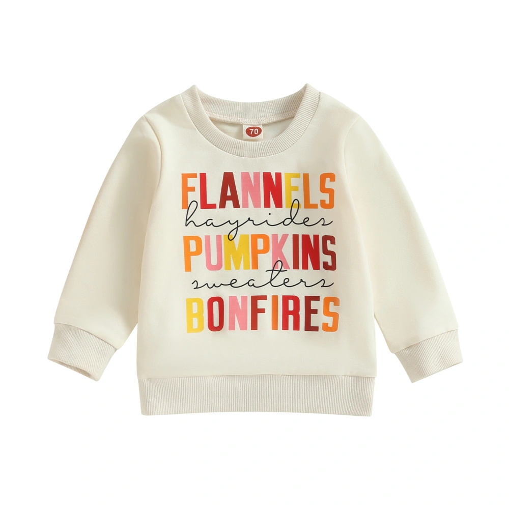 Toddler Sweatshirts Halloween Clothes Pumpkin/Letter Print Tops