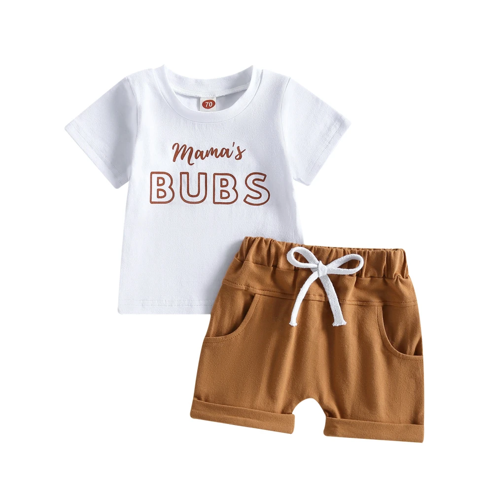 Infant Boy Summer Clothes Suits Letter Print T-Shirts Shorts Set