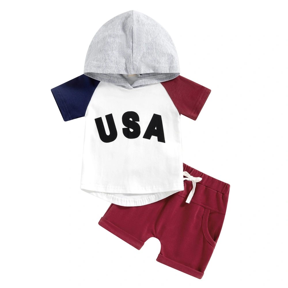 Independence Day Baby Clothes Suits Letter Print Tops Shorts Set